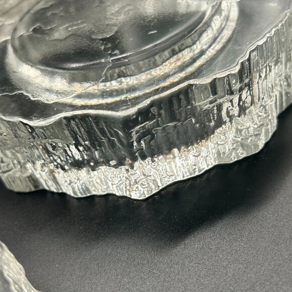 Vintage Iittala Aslak Glass Dishes Candle Holders Tapio Wirkkala Set of 2 Decor - Picture 10 of 10